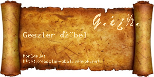 Geszler Ábel névjegykártya